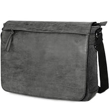 Load image into Gallery viewer, Mens Laptop Messenger Bags 15.6” Water Resistant Shoulder Bag Tocode PU Leather Canvas Satchel Crossbody Bags Brifecase Office Bag Large Computer Bag for Work College School Travel, Black
