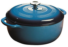 Load image into Gallery viewer, Lodge 7.5 Quart Enameled Cast Iron Dutch Oven. XL Blue Enamel Dutch Oven (Carribean Blue) -
