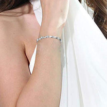 Load image into Gallery viewer, Belinda Jewelz Womens 925 Sterling Silver Sparkling Square Bolo Gemstone Adjustable Tennis Style Pull String Birthstone Jewelry Fine Bracelet, 2.5 Carat Natural White Topaz, 11 Inch Box Chain
