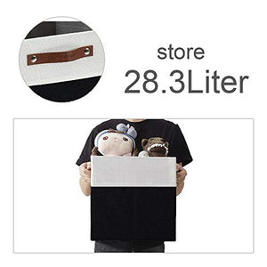 DECOMOMO Foldable Storage Bin [4-Pack] Collapsible Sturdy Cationic Fabric Storage Basket Cube W/Handles for Organizing Shelf Nursery (Black & White, 12 x 12 x 12 x 12)