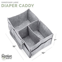 Load image into Gallery viewer, Parker Baby Diaper Caddy - Nursery Storage Bin and Car Organizer for Diapers and Baby Wipes - Large, Grey
