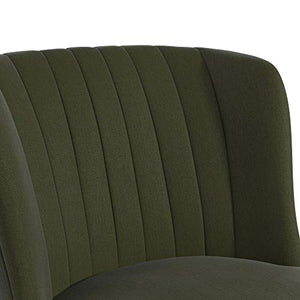 Novogratz Brittany Upholstered Accent, Green Linen Chair