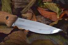 Load image into Gallery viewer, BPS Knives BS3FTS Outdoor Fixed Blade Camping Knife with Leather Sheath Cover | Bushcraft Knife Full Tang Carbon Steel Camp Scandinavian Scandi Knife Grind Bush Survival Gear Tool (Carbon-Steel)
