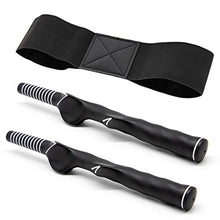 Load image into Gallery viewer, Golf Swing Grip 2pack,Golf Club Grip,Trainers Practice Tool Aid, Golf Swing Trainer Training Grip for Left and Right Hand Training Arm Band (for Gentlemen(RH)+Swing Arm Band)
