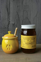 Load image into Gallery viewer, Creative Co-Op Pot with Lid &amp; Wood Honey Dipper, 3. 5Lx3. 5Wx4. 25H inches, Yellow
