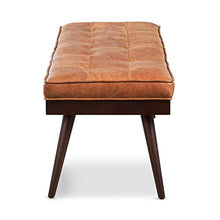 Load image into Gallery viewer, POLY &amp; BARK Luca Leather Bench, Cognac Tan
