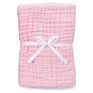 Muslin Burp Cloths 6 Pack Large 100% Cotton Hand Washcloths 6 Layers Extra Absorbent and Soft (Pink, Pack of 6)
