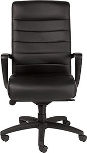 Eurotech Seating Manchester High Back Leather Chair, Black