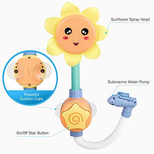 Load image into Gallery viewer, KINDIARY Baby Bath Shower Toy for Toddlers, Battery Operated Sunflower Water Squirt Shower Faucet and Bathtub Water Pump for Infants
