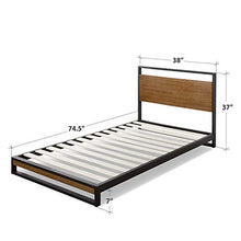 Load image into Gallery viewer, ZINUS Suzanne 37 Inch Metal and Wood Platform Bed Frame / Solid Wood &amp; Steel Construction, Chestnut Brown, Queen &amp; 10 Inch Green Tea Memory Foam Mattress / CertiPUR-US Certified, Queen
