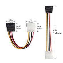 Load image into Gallery viewer, Cable Matters 3-Pack 4 Pin Molex to SATA Power Cable (SATA to Molex) - 6 Inches
