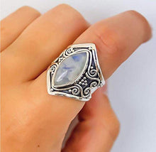 Load image into Gallery viewer, Zhiwen Antique Boho 925 Silver Natural Moonstone Women Jewelry Elegant Gemstone Wedding Ring Size 6-10 (US Code 10)
