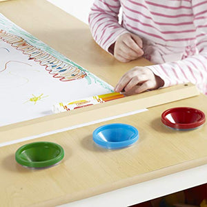 Guidecraft Arts and Crafts Center: Kids Activity Table and Drawing Desk with Stools, Storage Bins, Paper Roller and Paint Cups - Children's Wooden Learning Furniture