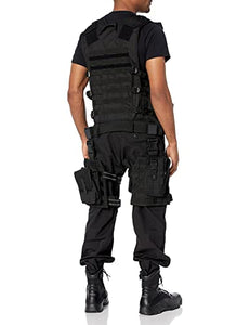 BARSKA mens Black Loaded Gear BI12016 VX 100 Tactical Vest and Leg Platform, Black, Large US