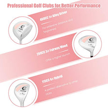 Load image into Gallery viewer, Tangkula Womens Golf Clubs Package Set 10 Pieces Right Hand, Includes 460cc Alloy Driver, 3# Fairway Wood, 4# Hybrid, 6#, 7#, 8#, 9# &amp; P# Irons, Free Putter, Golf Club Set (Pink)
