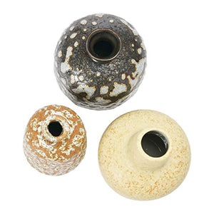 Main + Mesa Stoneware Vases with Reactive Glaze, Set of 3
