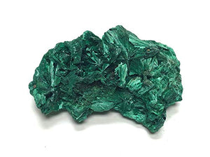 Zentron Crystal Collection Fibrous Malachite Stone - Raw Stone in Velvet Bag (Small (1-2"))