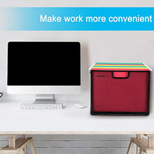 Load image into Gallery viewer, Hanging File Folder Organizer, Mesh Metal File Organizer Box Office Filing Crate Folder Holder Storage Box, Letter Size, Black
