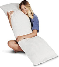 Load image into Gallery viewer, Snuggle-Pedic Full Body Pillow for Adults - Made in USA, 20 x 54 Long Pillow w/ Shredded Memory Foam &amp; Kool-Flow Pillow Cover, GreenGuard Gold Certified
