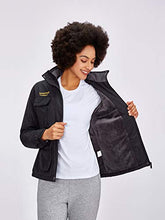 Load image into Gallery viewer, Women&#39;s Mountain Waterproof Ski Jacket Windproof Rain Snowboarding Jackets Winter Fleece Warm Snow Hooded Coat (Black, XL)
