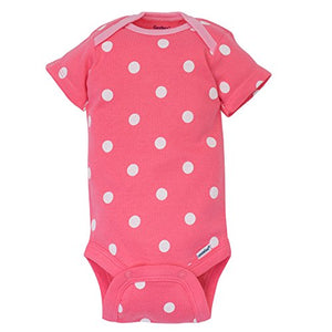 Gerber Baby Girls' 4-Pack Short Sleeve Onesies Bodysuits (3-6 Months, Pink)