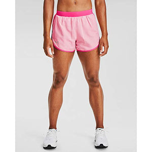 Under Armour Women's Fly By 2.0 Running Shorts , Cerise Full Heather (653)/Reflective , Medium