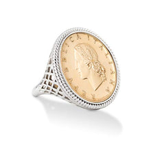 Load image into Gallery viewer, Miabella 925 Sterling Silver Genuine Italian 20-Lira Coin Rope Ring for Women (10)
