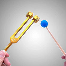Load image into Gallery viewer, Chakra Tuning Forks Set for Healing, 7 Chakra+1 Soul Purpose Weighted Tuning Forks with Rubber Mallet,Velvet Storage bag, Aluminum Alloy, Golden,(126.22 Hz, 136.1 Hz, 141.27 Hz, 172.06 Hz etc)
