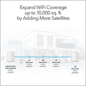 NETGEAR Orbi Pro WiFi 6 Mini Mesh System (SXK30) | Router with 1 Satellite Extender for Business or Home | VLAN, QoS | Coverage up to 4,000 sq. ft., 40 Devices | AX1800 802.11 AX (up to 1.8Gbps)