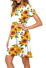 Load image into Gallery viewer, POPYOUNG Women's 2022 Casual Summer Dresses Tshirt Beach Dress XLarge, Floral SF-W
