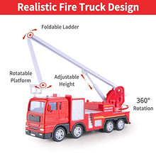 Load image into Gallery viewer, iPlay, iLearn Kids Fire Trucks Toy, Boys Firefighter Play Vehicles, Fire Station Set, Ladder Truck, Toddlers Emergency Rescue Firetruck, Fireman Toys, Birthday Gifts for Age 3 4 5 Year Old Children
