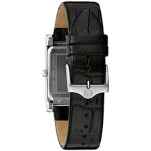 Load image into Gallery viewer, Bulova Men&#39;s Stainless Steel 3-Hand Calendar Date Quartz Watch with Black Leather Strap, Rectangle Dial Style: 96B107
