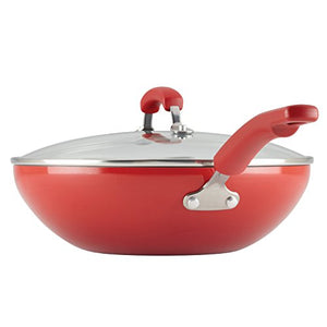 Rachael Ray Brights Nonstick Wok/Stir Fry Pan/Wok Pan - 11 Inch, Red Gradient