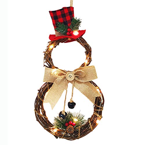 Christmas Joy Sign Decorations - Plaid Wreath Burlap Wooden Holiday Decor for Home Window Wall Indoor Outdoor