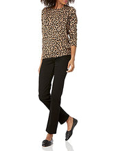 Load image into Gallery viewer, Amazon Essentials Women's Long-Sleeve Lightweight Crewneck Sweater (Available in Plus Size), Camel Heather, Animal Print, Medium
