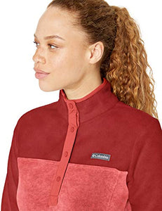 Columbia Women's Plus Size Benton Springs 1/2 Snap Pullover Fleece, Daredevil/Beet, 1X