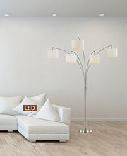 Load image into Gallery viewer, Artiva USA LED602805FSN 83&quot; LED Arched Floor Lamp with Dimmer 5000 Lumens, 83 inches, Brushed Nickel
