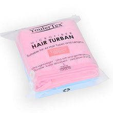 Load image into Gallery viewer, YoulerTex Microfiber Hair Towel Wrap for Women, 2 Pack 10 inch X 26 inch, Super Absorbent Quick Dry Hair Turban for Drying Curly, Long &amp; Thick Hair (Blue+Pink)
