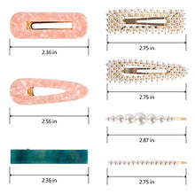 Load image into Gallery viewer, 15 PCS Pearls Hair Clips-Cehomi Fashion Korean Style Acrylic Resin Hair Barrettes Hair Clip Hairpins for Women and Ladies Girls Headwear Styling Tools Hair Accessories
