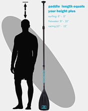 Load image into Gallery viewer, OCEANBROAD SUP Paddle Board Paddle 3 Pieces Adjustable Carbon Shaft Stand up Paddle with Bag
