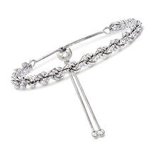 Load image into Gallery viewer, Ross-Simons Italian 6mm Sterling Silver Rope Chain Bolo Bracelet
