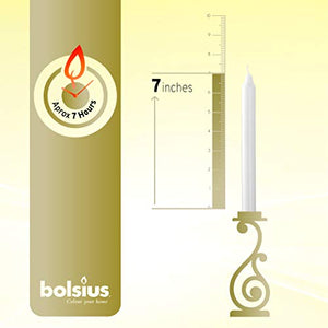Bolsius Straight Unscented White Candles Pack of 45-7-inch Long Candles - 7 Hour Long Burning Candles - Perfect for Emergency Candles, Chime Candles, Table Candles for Wedding, Dinner, Christmas