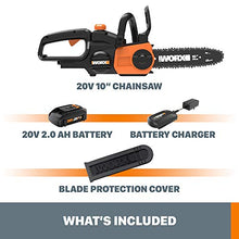 Load image into Gallery viewer, WORX WG322 20V Power Share 10&quot; Cordless Chainsaw with Auto-Tension
