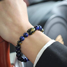 Load image into Gallery viewer, Jewever Tiger Eye with Black Agate Feng Shui 10mm Bead Stretch Bracelet 7 Inch Unisex
