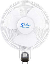 Load image into Gallery viewer, HealSmart Digital Household Wall Mount Fans 16 Inch Adjustable Tilt, 90 Degree, 3 Speed Settings, 1 Pack, White
