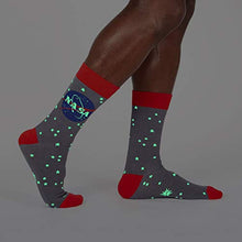 Load image into Gallery viewer, Sock It To Me Men's Crew NASA Stargazer Glow In The Dark Socks
