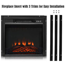 Load image into Gallery viewer, Tangkula 18" Electric Fireplace Heater, Freestanding &amp; Recessed 1400 W Electric Stove Heater w/Adjustable LED Flame, Fireplace Insert w/Remote Control, Safer Plug and Sensor
