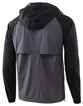 Load image into Gallery viewer, KNQR Men&#39;s Lightweight Zip Waterproof Anorak Windbreaker Jackets Active Hoodies Dark Gray/True Black L
