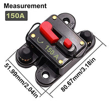 Load image into Gallery viewer, FROGBRO 150A Manual Reset Circuit Breaker Resettable Fuse Holder 12V-24V DC for Auto Car Marine Boat Motor Audio Inline Fuse and Home Solar System Amp (HX-AT002)

