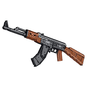 1366 Pcs Rifle AK-47 Blaster Shooting Building Bricks, Realistic Gun Mechanical Submachine Model Set, Compatible with Lego